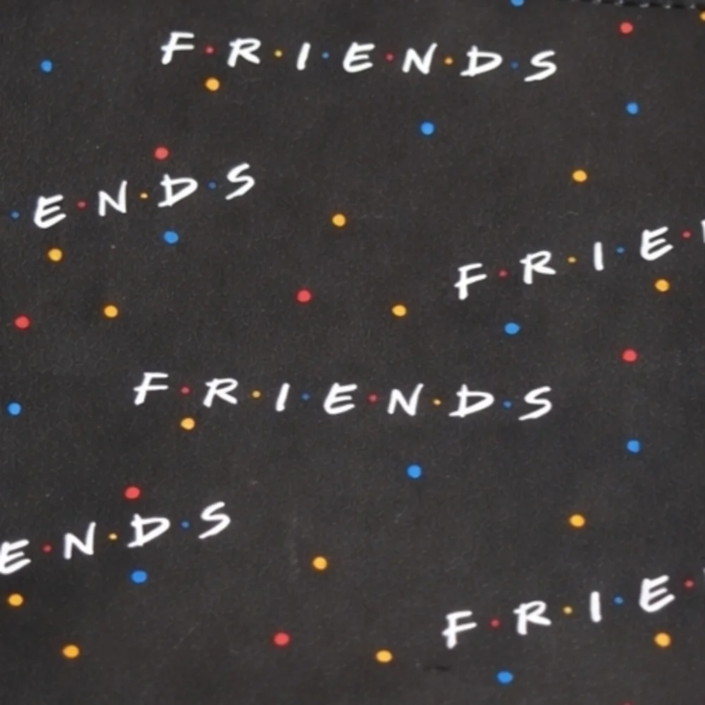 FRIENDS Retro Black and Multicolor Clutch/ Cosmetic Bag.